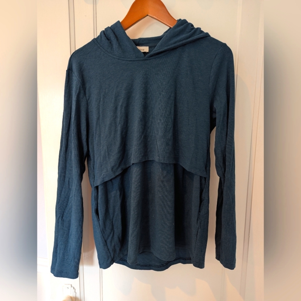 Teal Long Sleeve Hoodie Angel Maternity